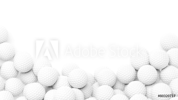 Image de Golf balls pile with copy-space isolated on white background